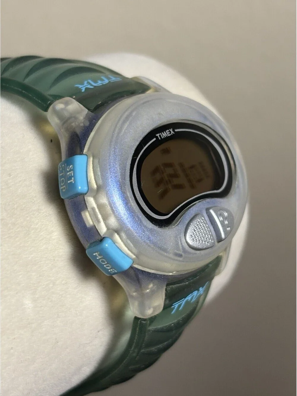 Vintage Timex Mystery Answer Watch Digital Y2K Blue Green RARE